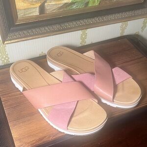 UGG Women's Blush Pink Cross Strap Sandals